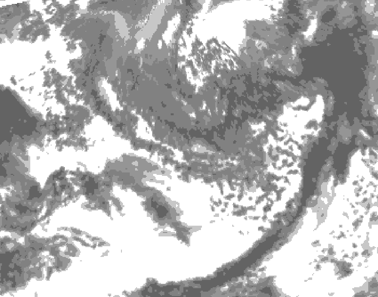 GDPS total cloud 036 hour forecast chart for Canada based on 2026/10/01 1200Z data