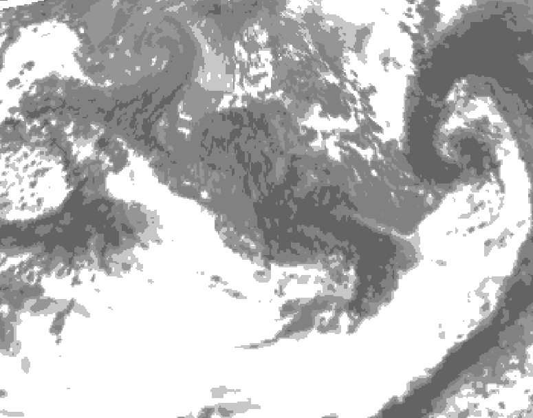 GDPS total cloud 150 hour forecast chart for Canada based on 2026/10/01 1200Z data