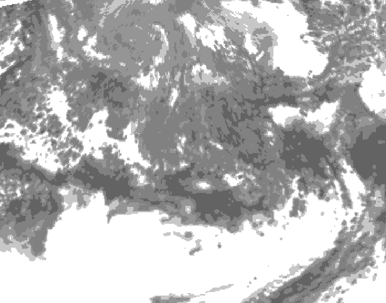 GDPS total cloud 192 hour forecast chart for Canada based on 2026/10/01 1200Z data