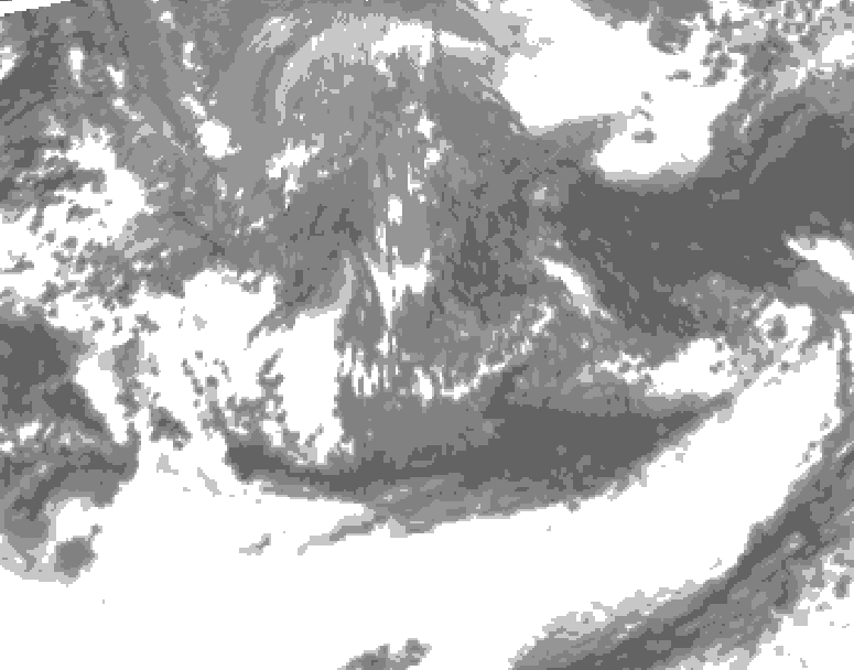 GDPS total cloud 210 hour forecast chart for Canada based on 2026/10/01 1200Z data