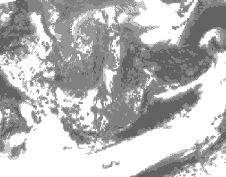 GDPS total cloud 222 hour forecast chart for Canada based on 2026/10/01 1200Z data