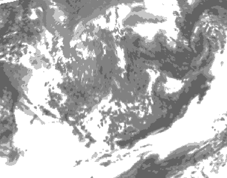 GDPS total cloud 234 hour forecast chart for Canada based on 2026/10/01 1200Z data