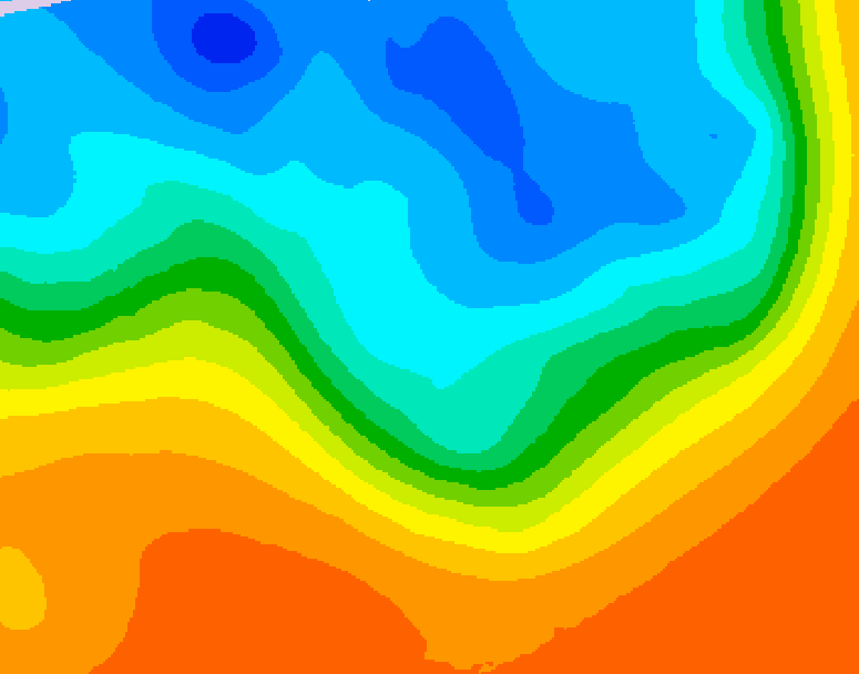 GDPS 500 millibar geopotential height 060 hour forecast chart for Canada based on 2026/10/02 0000Z data