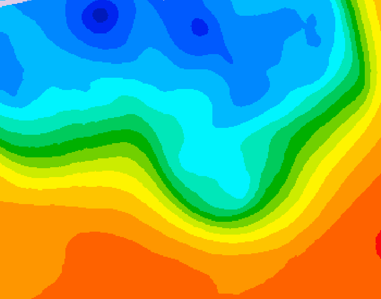 GDPS 500 millibar geopotential height 072 hour forecast chart for Canada based on 2026/10/02 0000Z data