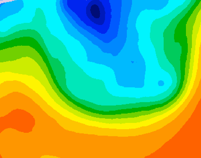 GDPS 500 millibar geopotential height 192 hour forecast chart for Canada based on 2026/10/02 1200Z data