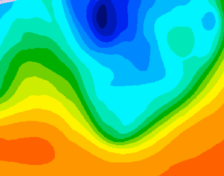 GDPS 500 millibar geopotential height 222 hour forecast chart for Canada based on 2026/10/02 1200Z data