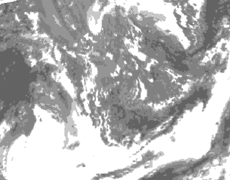GDPS total cloud 222 hour forecast chart for Canada based on 2026/10/02 1200Z data