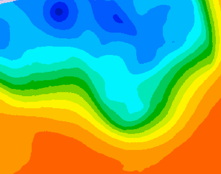 GDPS 500 millibar geopotential height 048 hour forecast chart for Canada based on 2026/10/03 0000Z data