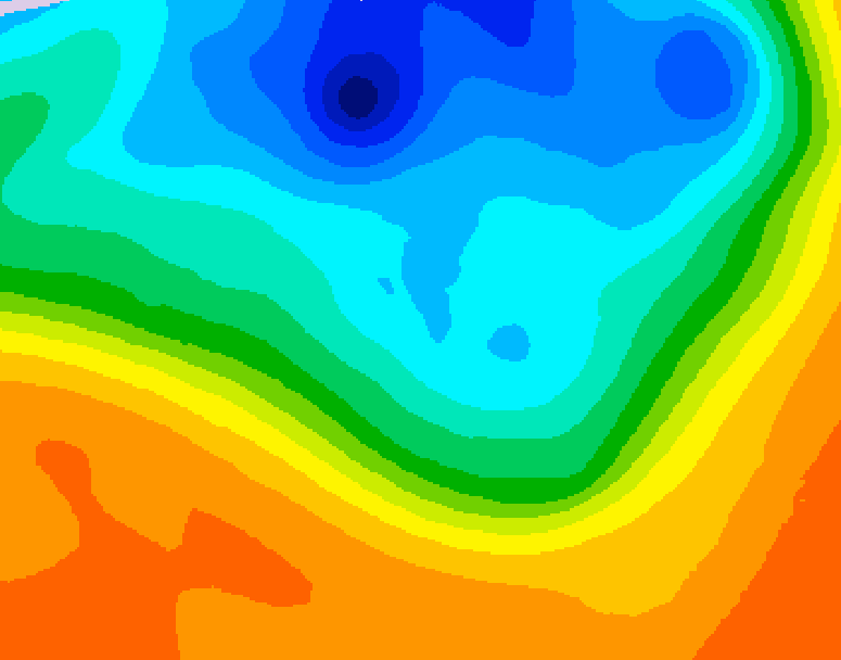 GDPS 500 millibar geopotential height 132 hour forecast chart for Canada based on 2026/10/03 0000Z data