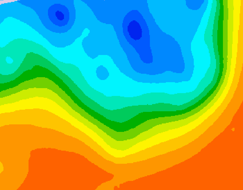 GDPS 500 millibar geopotential height 012 hour forecast chart for Canada based on 2026/10/03 1200Z data
