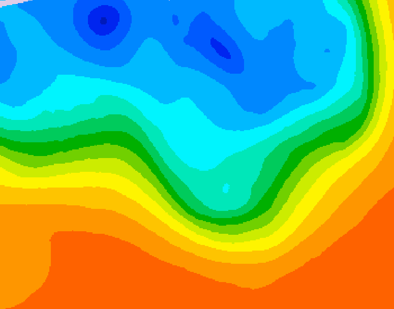 GDPS 500 millibar geopotential height 030 hour forecast chart for Canada based on 2026/10/03 1200Z data