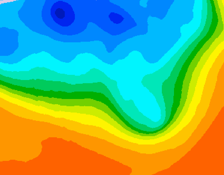GDPS 500 millibar geopotential height 048 hour forecast chart for Canada based on 2026/10/03 1200Z data
