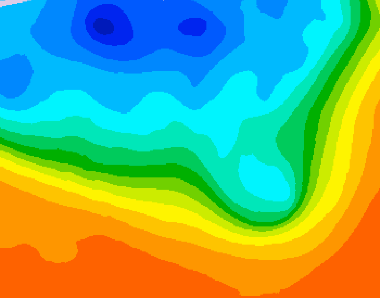 GDPS 500 millibar geopotential height 054 hour forecast chart for Canada based on 2026/10/03 1200Z data
