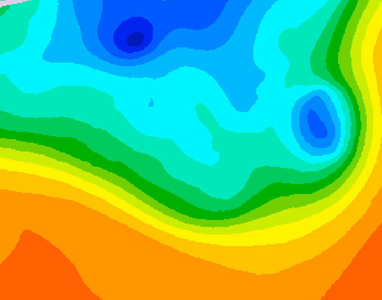 GDPS 500 millibar geopotential height 090 hour forecast chart for Canada based on 2026/10/03 1200Z data