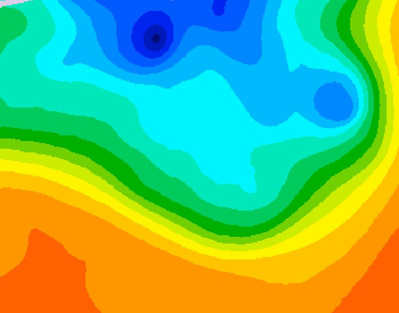 GDPS 500 millibar geopotential height 102 hour forecast chart for Canada based on 2026/10/03 1200Z data