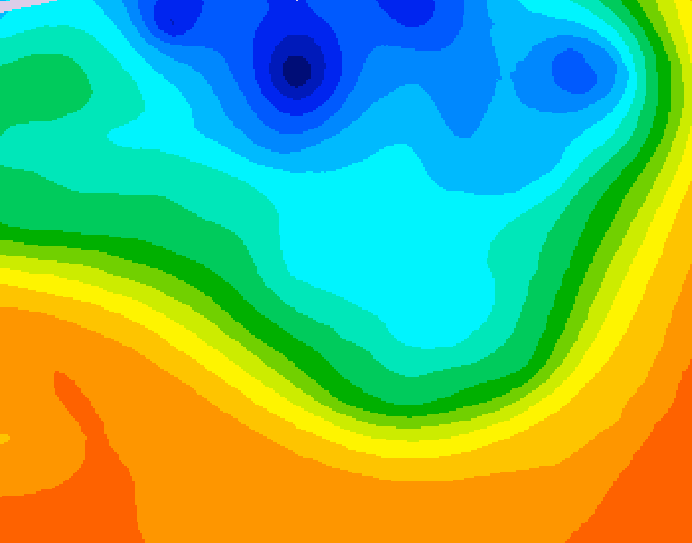 GDPS 500 millibar geopotential height 120 hour forecast chart for Canada based on 2026/10/03 1200Z data