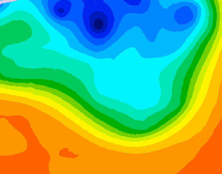 GDPS 500 millibar geopotential height 126 hour forecast chart for Canada based on 2026/10/03 1200Z data