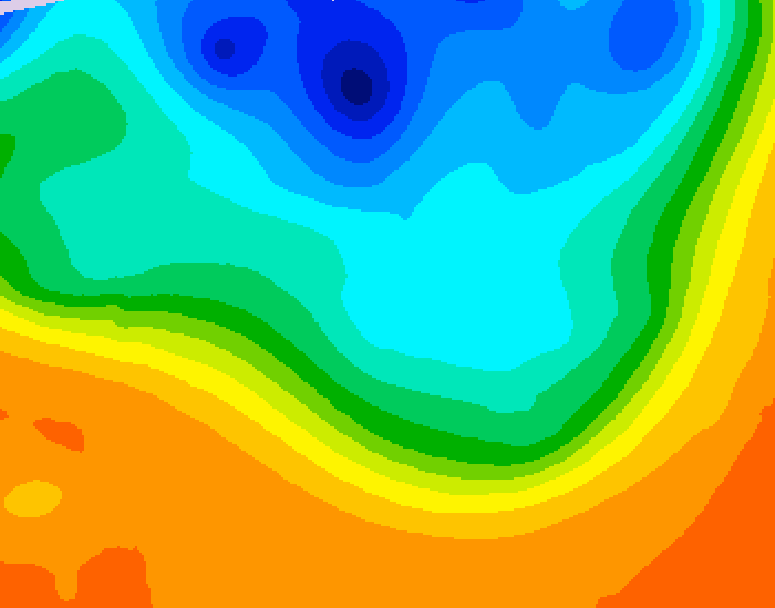 GDPS 500 millibar geopotential height 132 hour forecast chart for Canada based on 2026/10/03 1200Z data