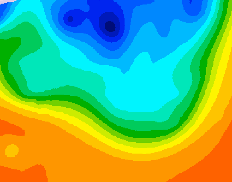 GDPS 500 millibar geopotential height 138 hour forecast chart for Canada based on 2026/10/03 1200Z data