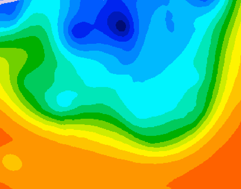 GDPS 500 millibar geopotential height 150 hour forecast chart for Canada based on 2026/10/03 1200Z data