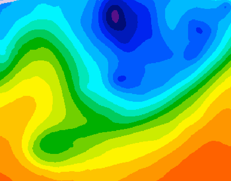 GDPS 500 millibar geopotential height 222 hour forecast chart for Canada based on 2026/10/03 1200Z data