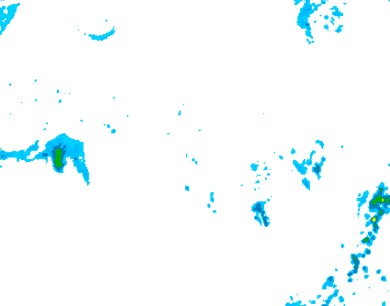 GDPS precipitation 126 hour forecast chart for Canada based on 2026/10/03 1200Z data
