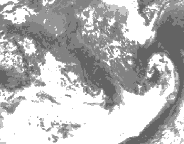 GDPS total cloud 096 hour forecast chart for Canada based on 2026/10/03 0000Z data