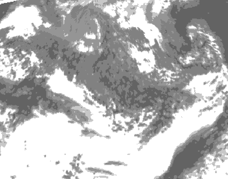 GDPS total cloud 120 hour forecast chart for Canada based on 2026/10/03 0000Z data