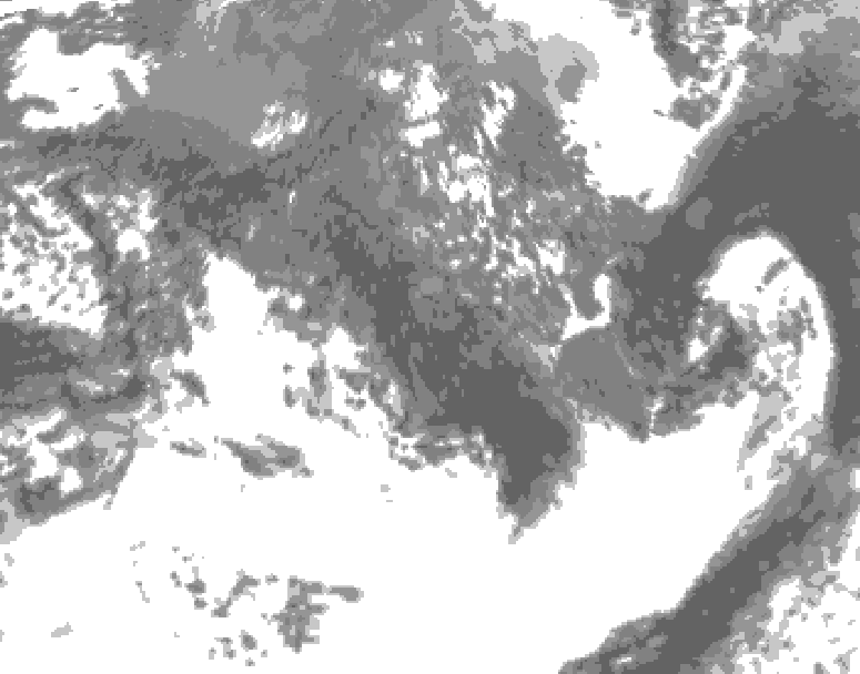 GDPS total cloud 084 hour forecast chart for Canada based on 2026/10/03 1200Z data