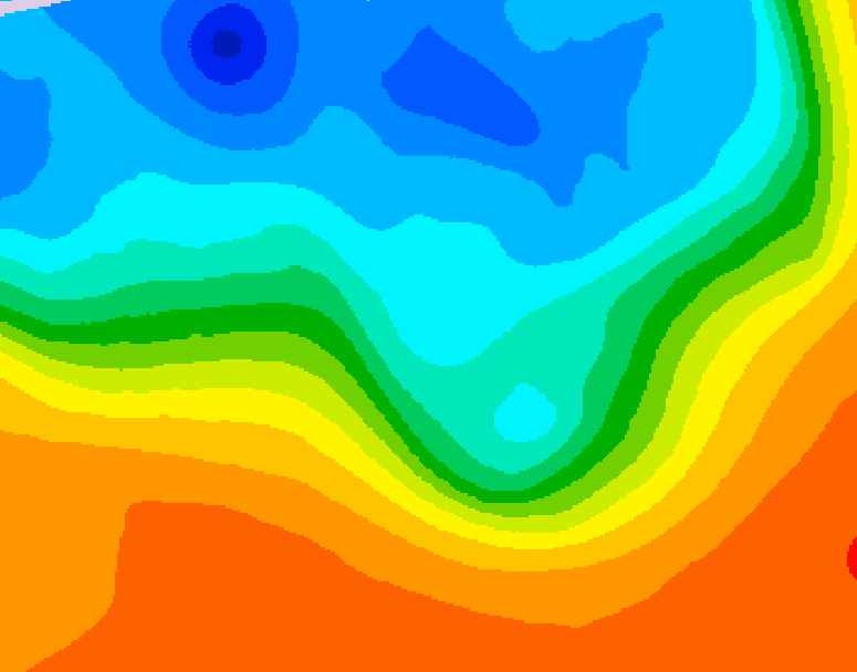 GDPS 500 millibar geopotential height 012 hour forecast chart for Canada based on 2026/10/04 1200Z data