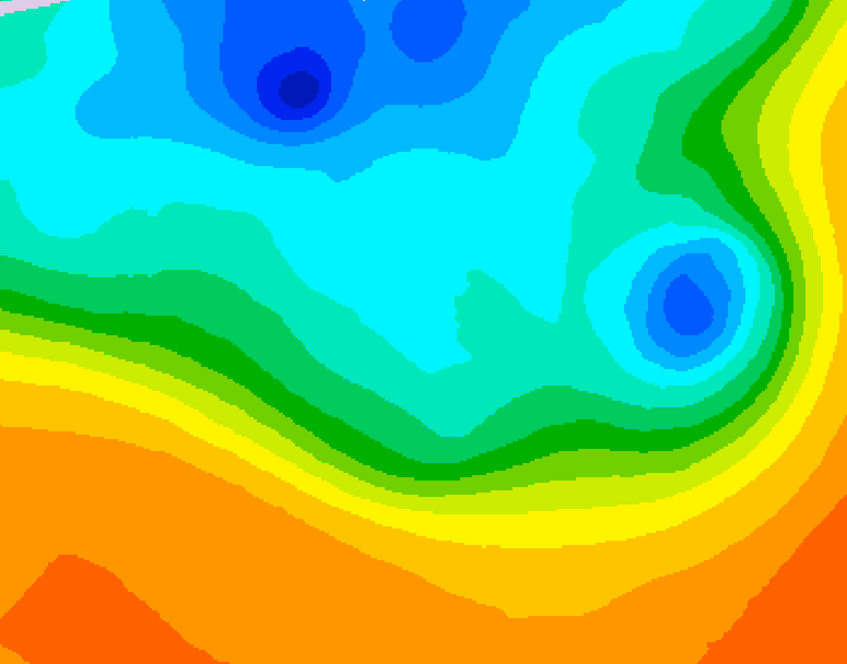GDPS 500 millibar geopotential height 060 hour forecast chart for Canada based on 2026/10/04 1200Z data