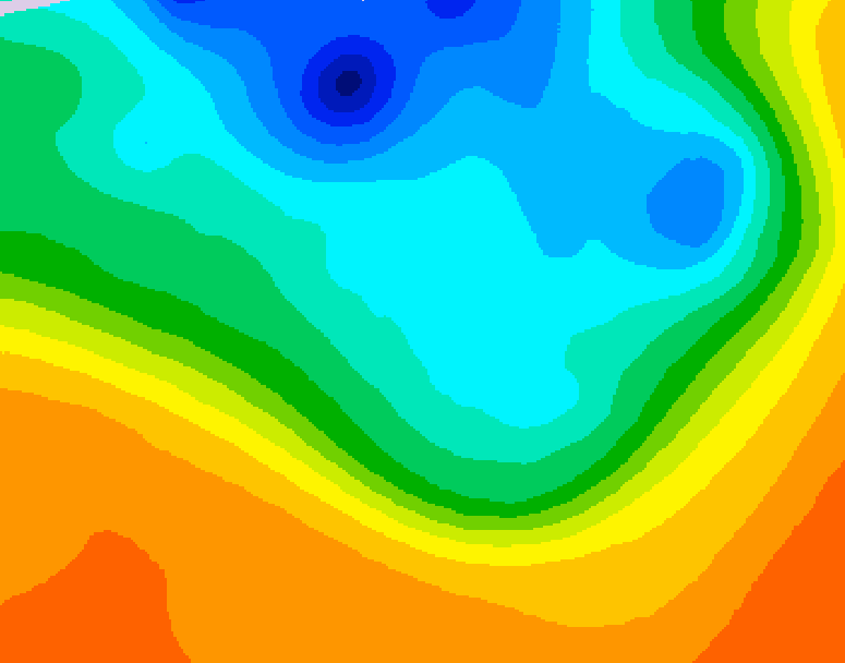 GDPS 500 millibar geopotential height 084 hour forecast chart for Canada based on 2026/10/04 1200Z data