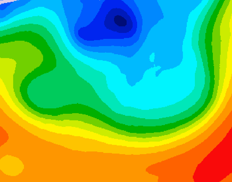 GDPS 500 millibar geopotential height 132 hour forecast chart for Canada based on 2026/10/04 1200Z data