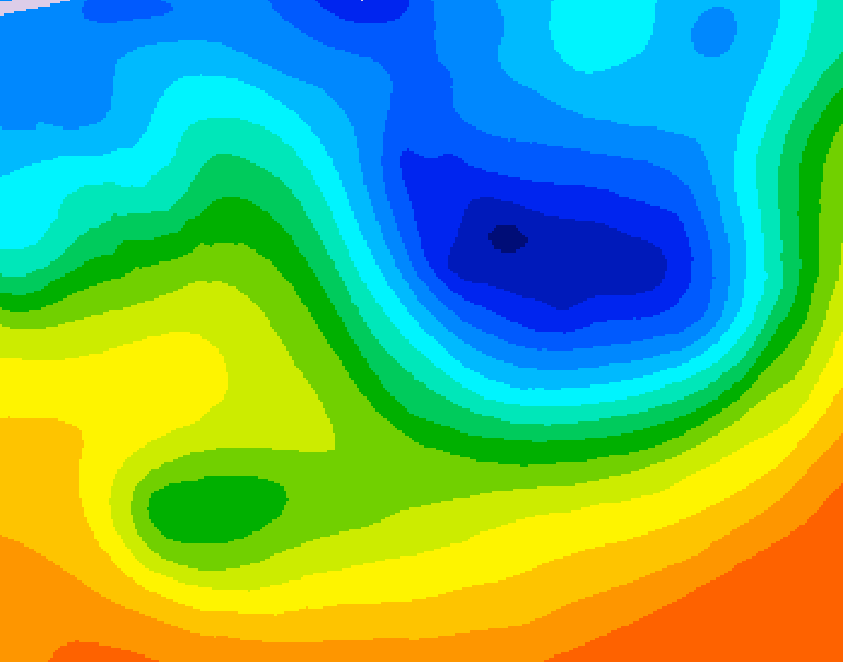 GDPS 500 millibar geopotential height 222 hour forecast chart for Canada based on 2026/10/04 1200Z data