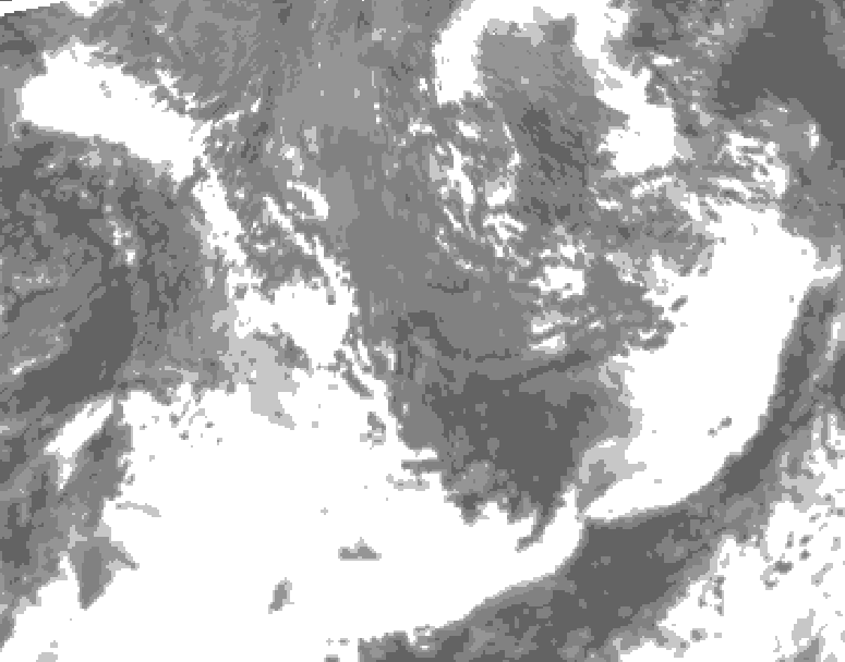 GDPS total cloud 012 hour forecast chart for Canada based on 2026/10/04 0000Z data