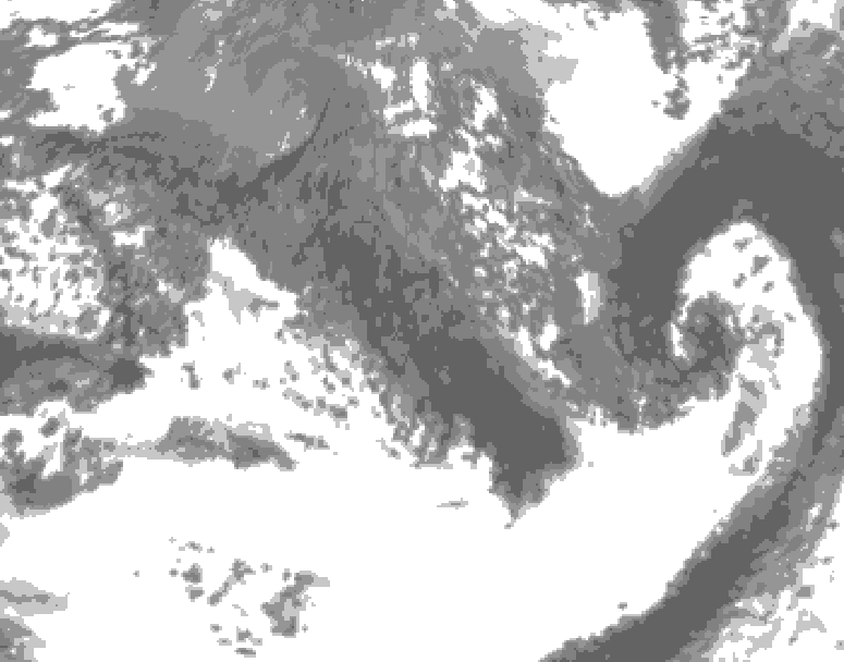 GDPS total cloud 072 hour forecast chart for Canada based on 2026/10/04 0000Z data