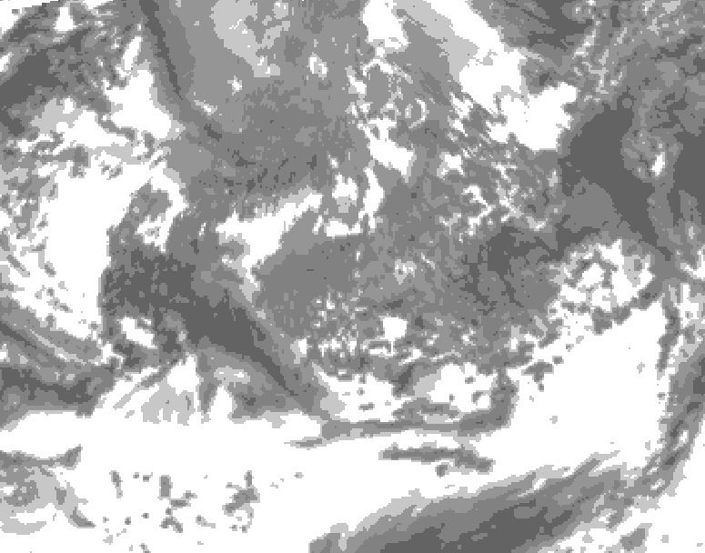 GDPS total cloud 132 hour forecast chart for Canada based on 2026/10/04 1200Z data