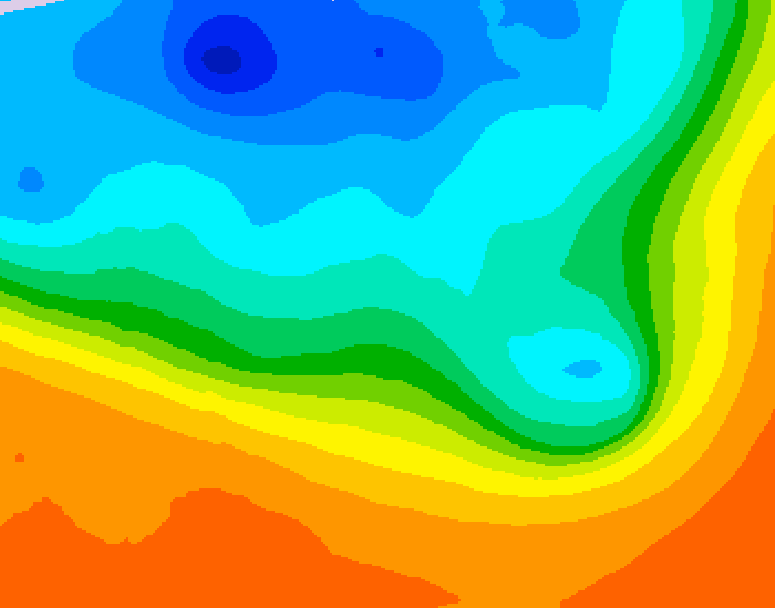 GDPS 500 millibar geopotential height 024 hour forecast chart for Canada based on 2026/10/05 0000Z data