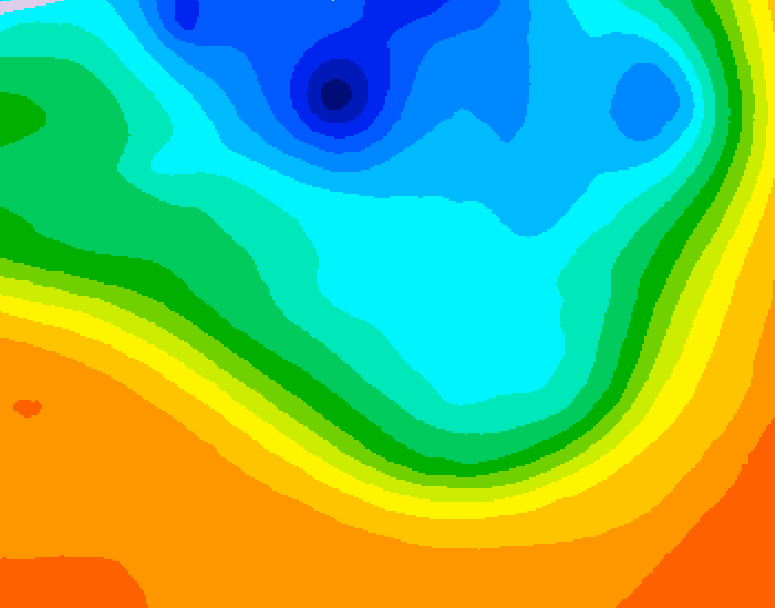 GDPS 500 millibar geopotential height 084 hour forecast chart for Canada based on 2026/10/05 0000Z data