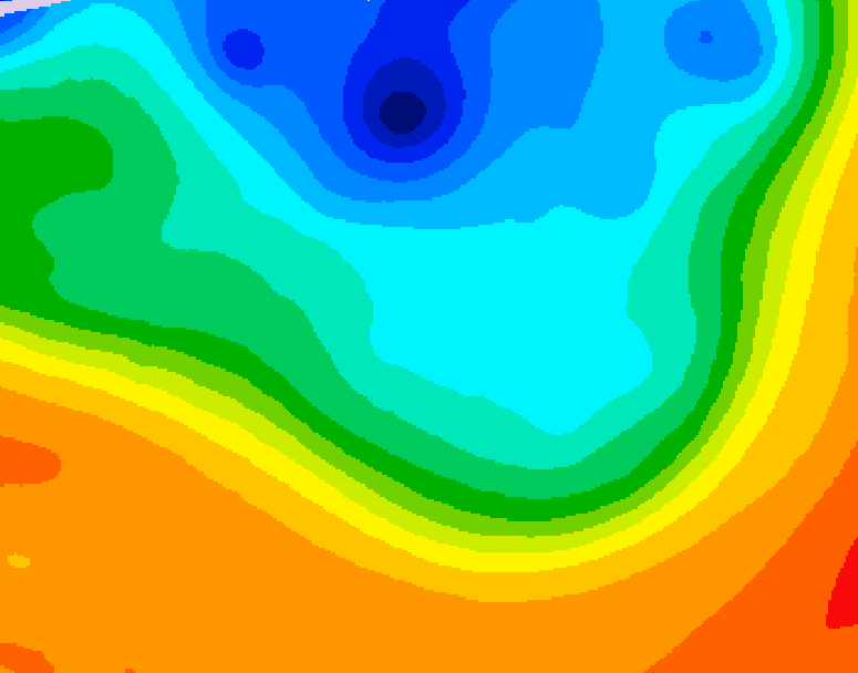 GDPS 500 millibar geopotential height 096 hour forecast chart for Canada based on 2026/10/05 0000Z data