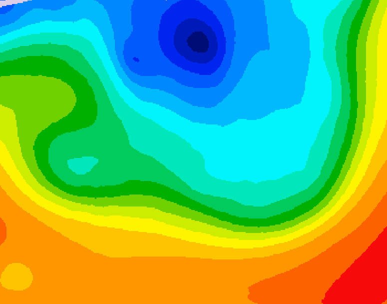 GDPS 500 millibar geopotential height 120 hour forecast chart for Canada based on 2026/10/05 0000Z data