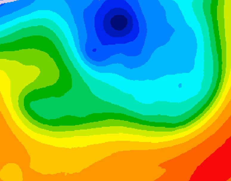 GDPS 500 millibar geopotential height 132 hour forecast chart for Canada based on 2026/10/05 0000Z data