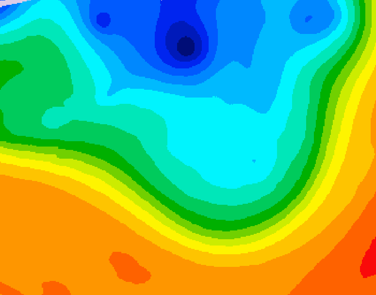 GDPS 500 millibar geopotential height 084 hour forecast chart for Canada based on 2026/10/05 1200Z data