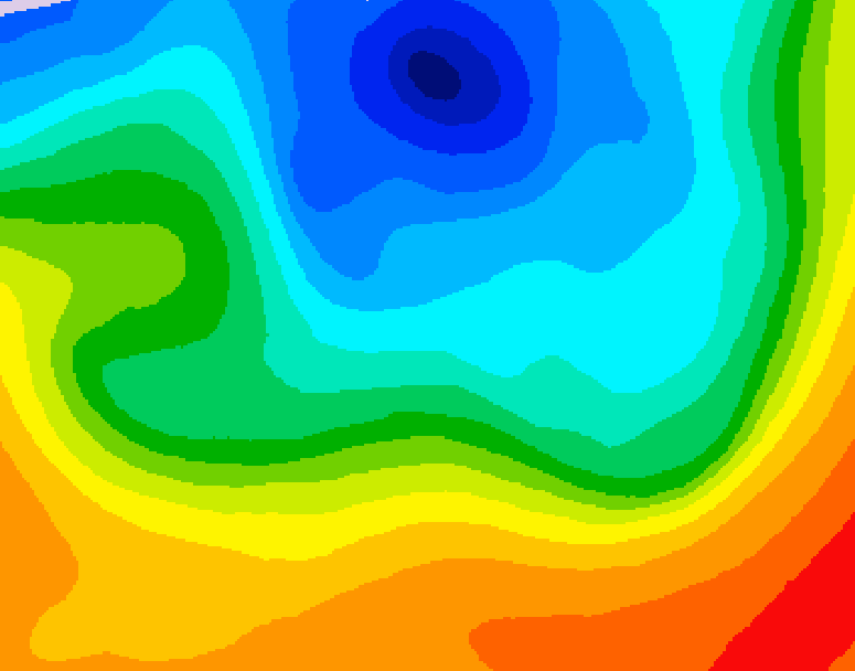 GDPS 500 millibar geopotential height 120 hour forecast chart for Canada based on 2026/10/05 1200Z data