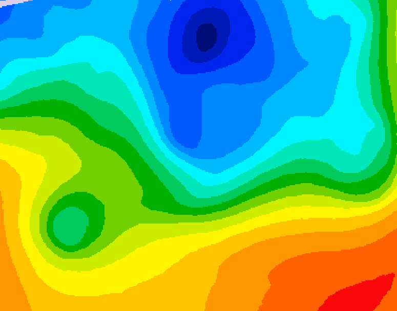 GDPS 500 millibar geopotential height 144 hour forecast chart for Canada based on 2026/10/05 1200Z data