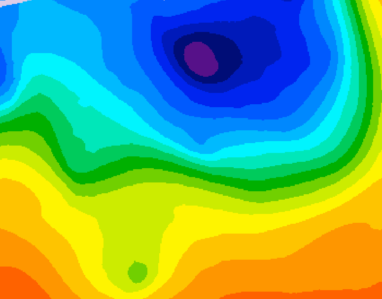 GDPS 500 millibar geopotential height 222 hour forecast chart for Canada based on 2026/10/05 1200Z data