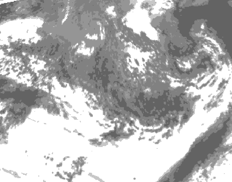 GDPS total cloud 072 hour forecast chart for Canada based on 2026/10/05 0000Z data
