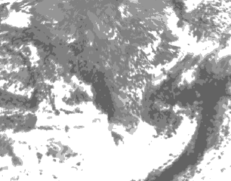 GDPS total cloud 012 hour forecast chart for Canada based on 2026/10/05 1200Z data