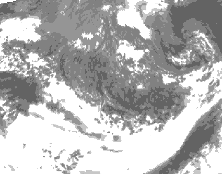 GDPS total cloud 060 hour forecast chart for Canada based on 2026/10/05 1200Z data