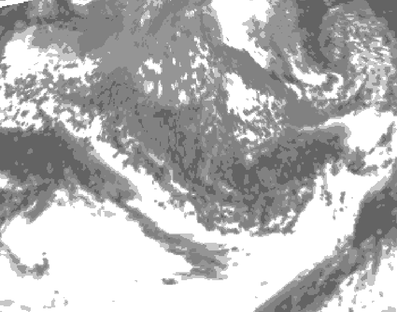 GDPS total cloud 072 hour forecast chart for Canada based on 2026/10/05 1200Z data